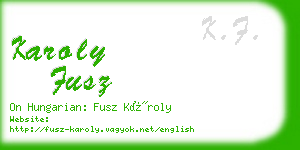 karoly fusz business card